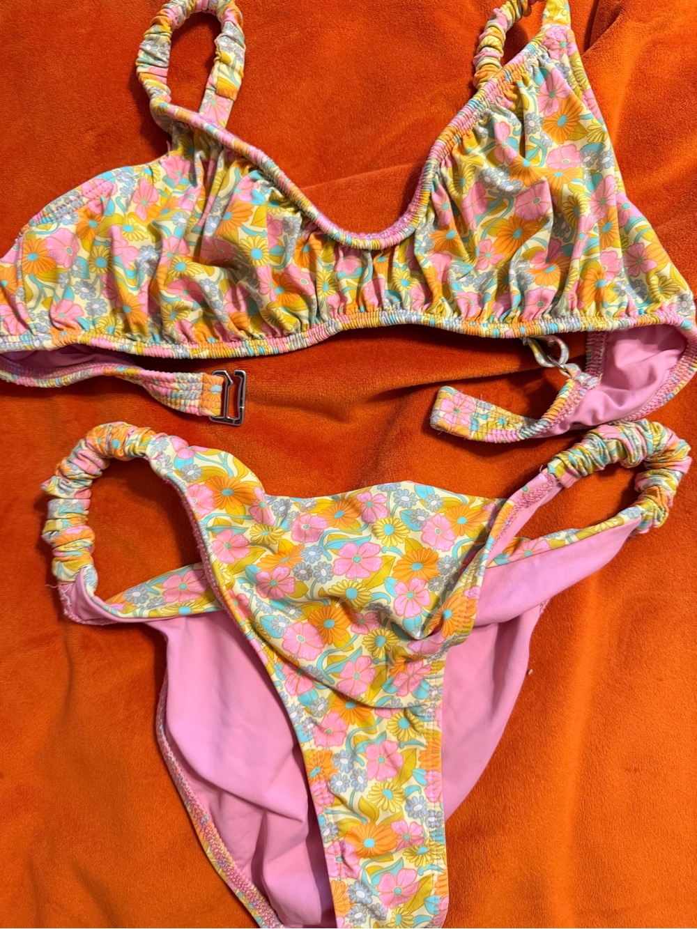 Dippin' Daisy's Pink & Yellow Floral Girls Two-Piece Bikini